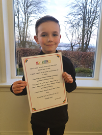 Harry Small, aged seven, 'My Hero' poem